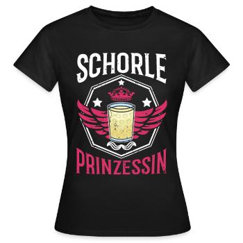 Schorle Prinzessin Weinschorle Spruch Wein Weintri - Frauen T-Shirt - Schwarz - Vorne - AI Model Female 172 dark (172cm)
