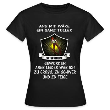 Skispringer Skispringen Wintersport Winter Schanze - Frauen T-Shirt - Schwarz - Vorne - AI Model Female 172 dark (172cm)