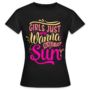 Sonnenschein Sommer Urlaub Bräune Strand Sonne - Frauen T-Shirt - Schwarz - Vorne - AI Model Female 172 dark (172cm)