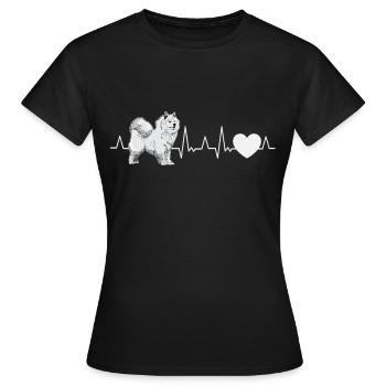 Samojede Herzschlag Schlittenhund Samojeden - Frauen T-Shirt - Schwarz - Vorne - AI Model Female 172 dark (172cm)
