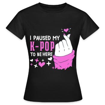 Korean Pop K-POP South Korea Music - Women's T-Shirt - black - Front - AI Model Female 172 dark (172cm)