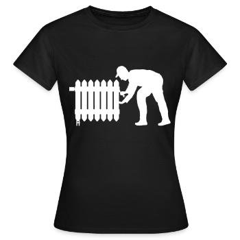 Heating builder heating plant mechanic gift - Women's T-Shirt - black - Front - AI Model Female 172 dark (172cm)