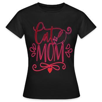 Chat mama chat propriétaire de chats amoureux de chats - T-shirt Femme - noir - Devant - AI Model Female 172 dark (172cm)