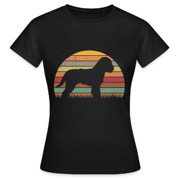 Lagotto Romagnolo Vintage Lagotti Retro Geschenk - Frauen T-Shirt - Schwarz - Vorne - AI Model Female 172 dark (172cm)