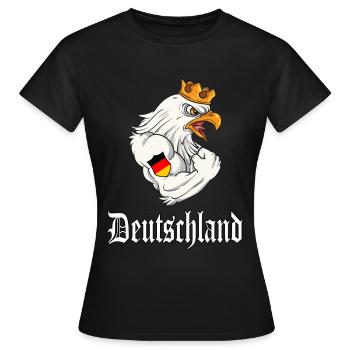 Deutschland Bundesadler Wappen Nationalfarben - Frauen T-Shirt - Schwarz - Vorne - AI Model Female 172 dark (172cm)