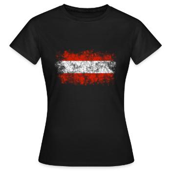 Drapeau autrichien Couleurs nationales Drapeau - T-shirt Femme - noir - Devant - AI Model Female 172 dark (172cm)
