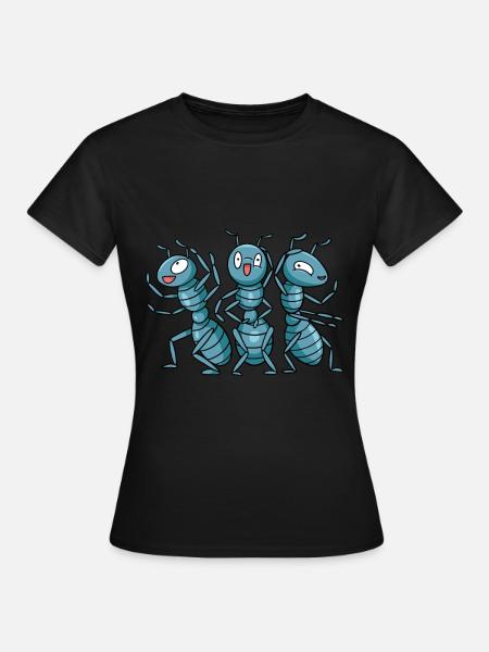 Des fourmis folles de fourmis cadeau - T-shirt Femme - noir