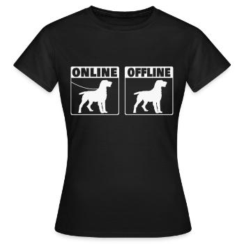 Deutsch Drahthaar Online German Wirehaired - Frauen T-Shirt - Schwarz - Vorne - AI Model Female 172 dark (172cm)