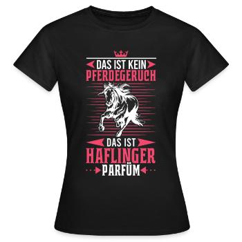 Haflinger Pferd Parfüm Reiterin Pferdemädchen - Frauen T-Shirt - Schwarz - Vorne - AI Model Female 172 dark (172cm)