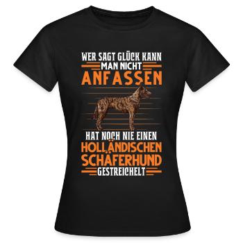 Hollandse Herder Glück Holländischer Schäferhund - Frauen T-Shirt - Schwarz - Vorne - AI Model Female 172 dark (172cm)