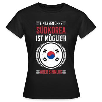 Südkorea Koranische Flagge Korea Souel Geschenk - Frauen T-Shirt - Schwarz - Vorne - AI Model Female 172 dark (172cm)