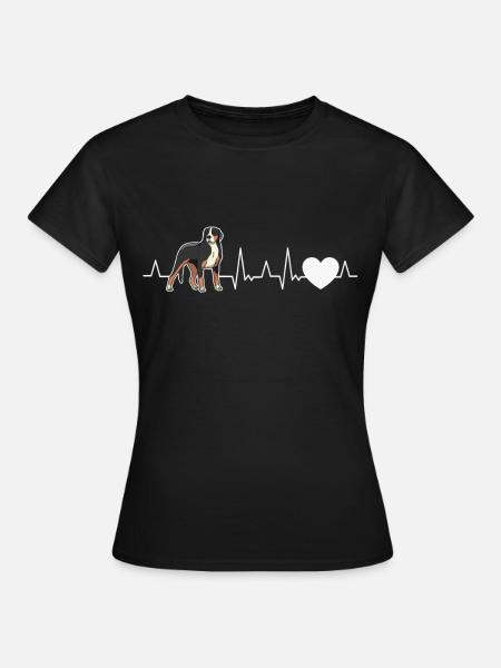 Appenzeller Sennenhund Heartbeat Chien Suisse - T-shirt Femme - noir