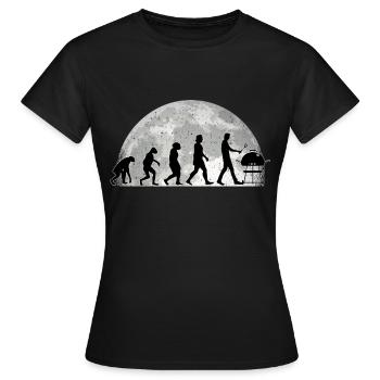 Grilling Evolution Moon Grillé de saucisses - T-shirt Femme - noir - Devant - AI Model Female 172 dark (172cm)