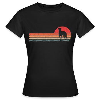 Whippet Retro Windhund Vintage Sighthound - Frauen T-Shirt - Schwarz - Vorne - AI Model Female 172 dark (172cm)