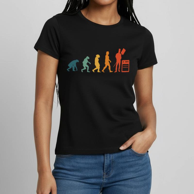 Bäcker Evolution Retro Bäckermeister Konditor Frauen T-Shirt
