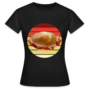Leberkas Leberkäse Leberkässemmel Fleischkäse - Frauen T-Shirt - Schwarz - Vorne - AI Model Female 172 dark (172cm)