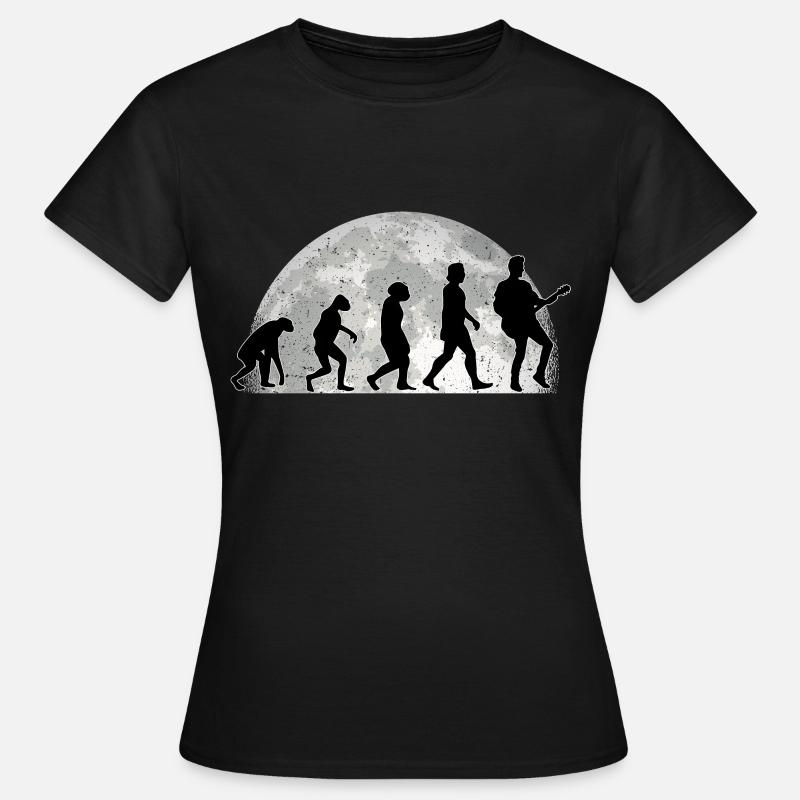 Guitariste Evolution lune guitare - T-shirt Femme - noir