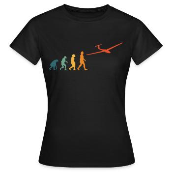 Planeur Evolution Rétro Planeur - T-shirt Femme - noir - Devant - AI Model Female 172 dark (172cm)