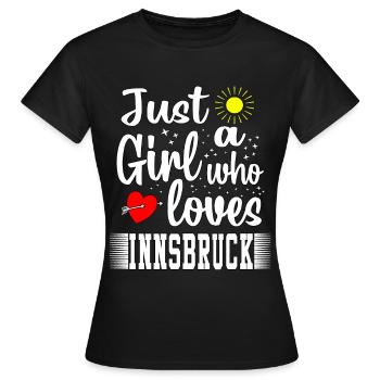 Juste une fille qui loves Innsbruck - T-shirt Femme - noir - Devant - AI Model Female 172 dark (172cm)