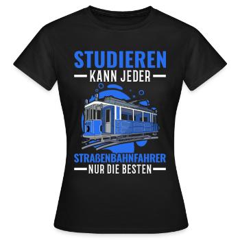 Straßenbahn Straßenbahnfahrer Tram S-Bahn - Frauen T-Shirt - Schwarz - Vorne - AI Model Female 172 dark (172cm)