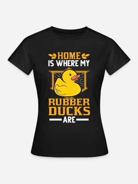 Home is where my Rubber ducks are Gummiente - Dame-T-shirt - sort