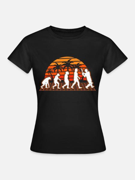 Cricket Evolution Sunset Cricketspieler - Frauen T-Shirt - Schwarz