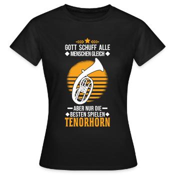 Tenorhorn Tenorhornist Tenorhornspieler - Frauen T-Shirt - Schwarz - Vorne - AI Model Female 172 dark (172cm)