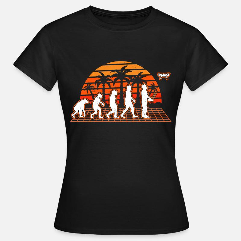 Drone Evolution Sunset Drone Pilot Quadcopter - Women's T-Shirt - black