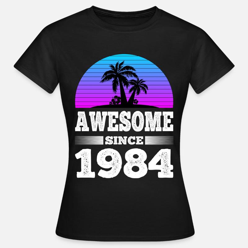 Awesome Since 1984 Sunset blue - Women's T-Shirt - black