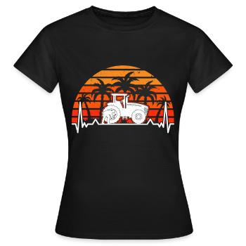 Machines agricoles Mécanicien Evolution Tracteur - T-shirt Femme - noir - Devant - AI Model Female 172 dark (172cm)