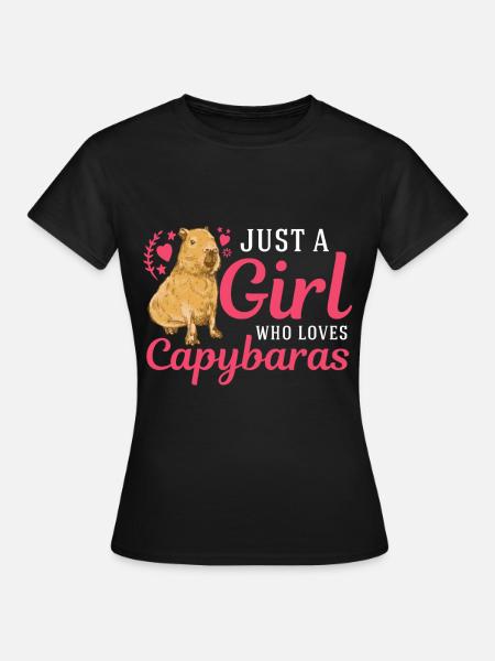 Just a girl who loves capybaras Wasserschwein - Dame-T-shirt - sort