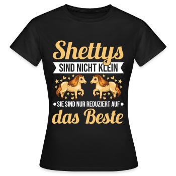 Shettys sind nicht klein Reduziert auf das Beste - Frauen T-Shirt - Schwarz - Vorne - AI Model Female 172 dark (172cm)