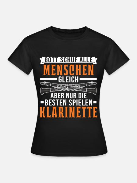 Klarinette Gott Klarinettist - Frauen T-Shirt - Schwarz