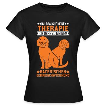 Bayerischer Gebirgsschweißhund Therapie BGS - Frauen T-Shirt - Schwarz - Vorne - AI Model Female 172 dark (172cm)