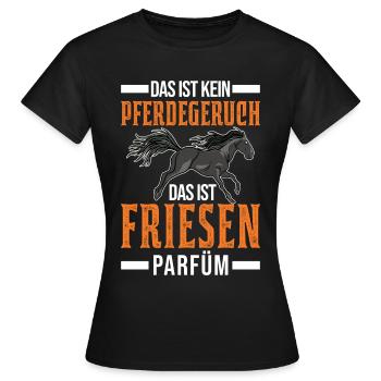 Friesen Pferd Parfüm Friesenpferd - Frauen T-Shirt - Schwarz - Vorne - AI Model Female 172 dark (172cm)