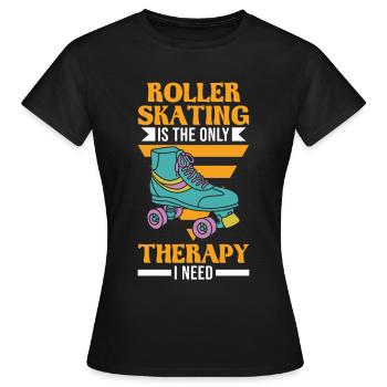 Rollschuhe Therapie Rollkunstlauf Roller Skates - Frauen T-Shirt - Schwarz - Vorne - AI Model Female 172 dark (172cm)