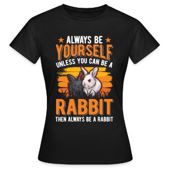 Rabbit Rabbit Rabbit Rabbit - Women's T-Shirt - black - Front - AI Model Female 172 dark (172cm)
