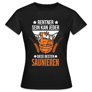 Sauna Rentner Saunieren Opa Saunagänger - Frauen T-Shirt - Schwarz - Vorne - AI Model Female 172 dark (172cm)