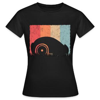 Mähroboter Retro Rasenroboter Vintage - Frauen T-Shirt - Schwarz - Vorne - AI Model Female 172 dark (172cm)