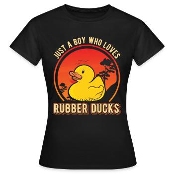 Canard en caoutchouc Jeune Canard grinçant Canard de bain - T-shirt Femme - noir - Devant - AI Model Female 172 dark (172cm)