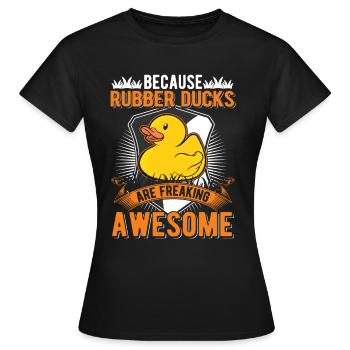 Cadeau Canard en caoutchoucQuietscheente Canard de bain - T-shirt Femme - noir - Devant - AI Model Female 172 dark (172cm)
