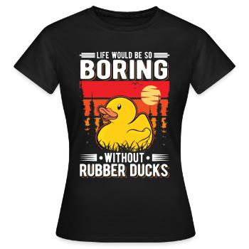 Canard en caoutchouc Cadeau Canard Grinçant Canard Bain Canard - T-shirt Femme - noir - Devant - AI Model Female 172 dark (172cm)