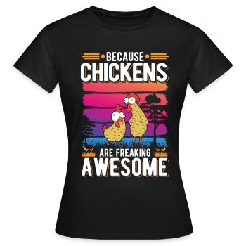 Poulailler d’éleveur de poulet - T-shirt Femme - noir - Devant - AI Model Female 172 dark (172cm)