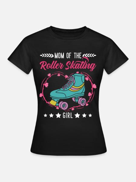 Rollschuh Mädchen Mama Rollkunstlauf - Frauen T-Shirt - Schwarz