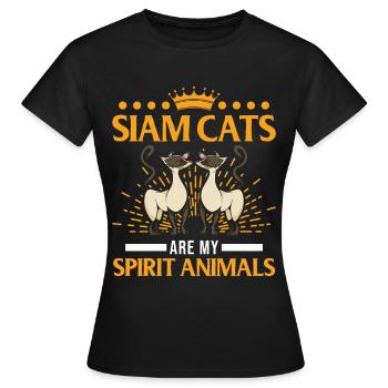 Siamkatzen Ding Siam Cat Siamesische Katze - Frauen T-Shirt - Schwarz - Vorne - AI Model Female 172 dark (172cm)