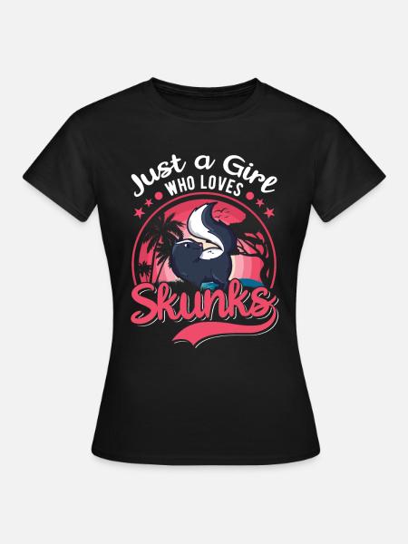 Stinktier Mädchen Skunk - Frauen T-Shirt - Schwarz