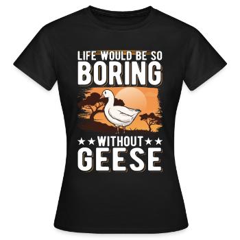 Oies Cadeau Oie Éleveur Oie Oie - T-shirt Femme - noir - Devant - AI Model Female 172 dark (172cm)