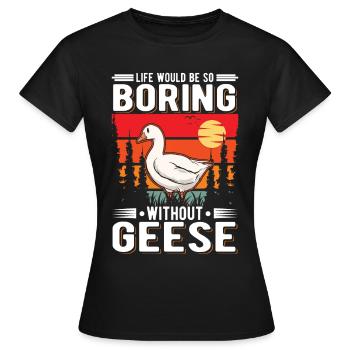 Oies Cadeau Oie Éleveur Oie Oie - T-shirt Femme - noir - Devant - AI Model Female 172 dark (172cm)