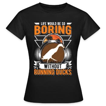 Running Gift Running Duck Bottle Duck - Women's T-Shirt - black - Front - AI Model Female 172 dark (172cm)
