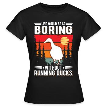 Running Gift Running Duck Bottle Duck - Women's T-Shirt - black - Front - AI Model Female 172 dark (172cm)